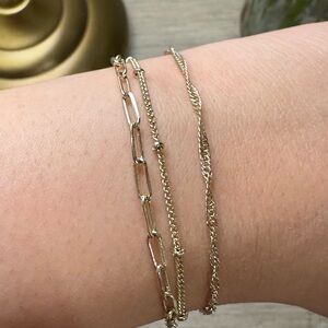 Gold Chain Bracelet Set